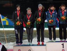 Die Österreichischen Damen gewinnen überraschend im Teamsprint die Silbermedaille.